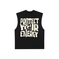 Mens 'PROTECT YOUR ENERGY' Raw Edge Cotton Tank