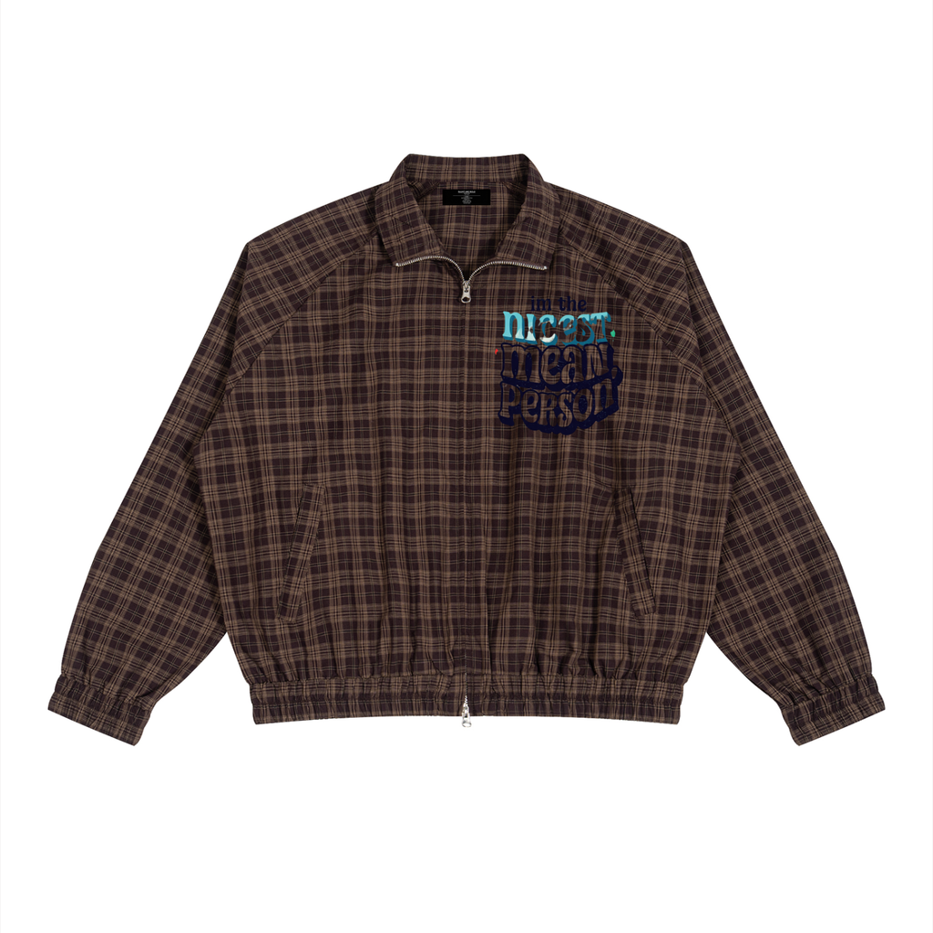 Unisex Plaid Full-Zip Track Jacket