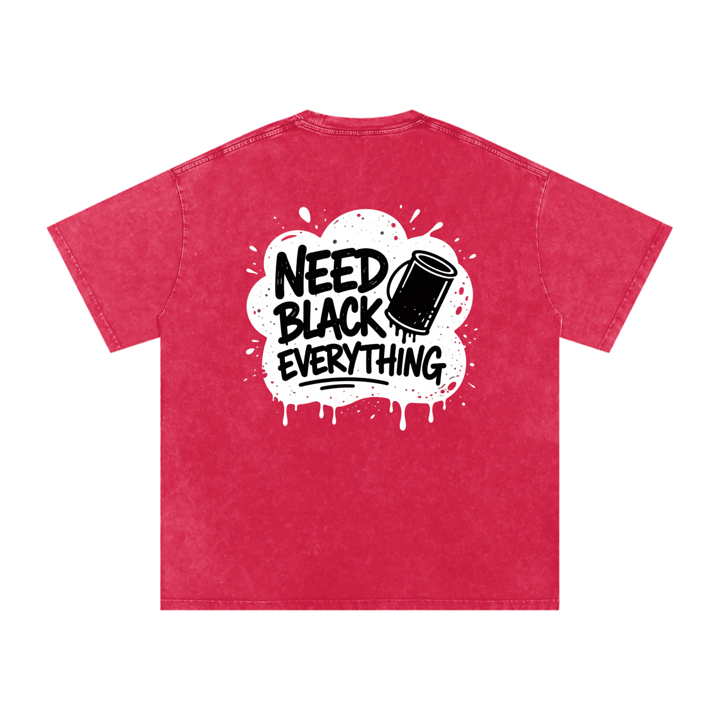 MENS 'NEED  BLACK EVERYTHING 'Snow Washed Oversized Cotton TEE