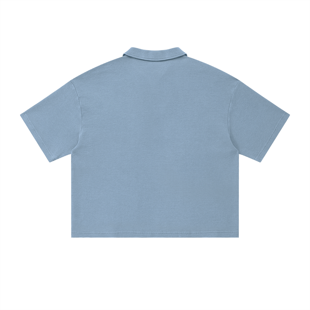 Mens 'AUTHENTIC EXISENCE' Waffle Polo — Raw & Bold