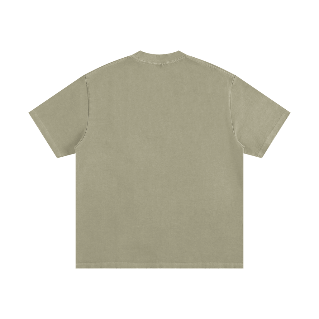 Mens 'KEEP LOOKING' Heavyweight Vintage Washed Frayed Tee