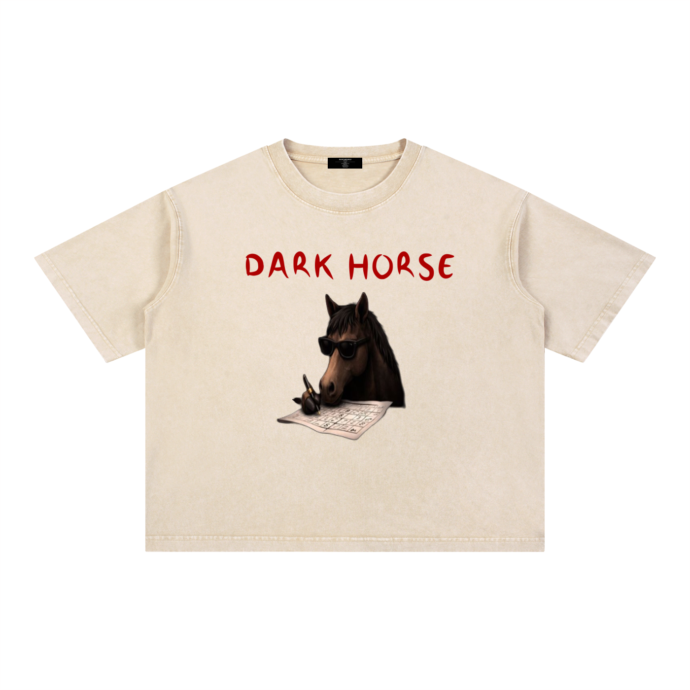 Mens 'DARK HORSE" Mineral Wash Boxy Cotton Tee