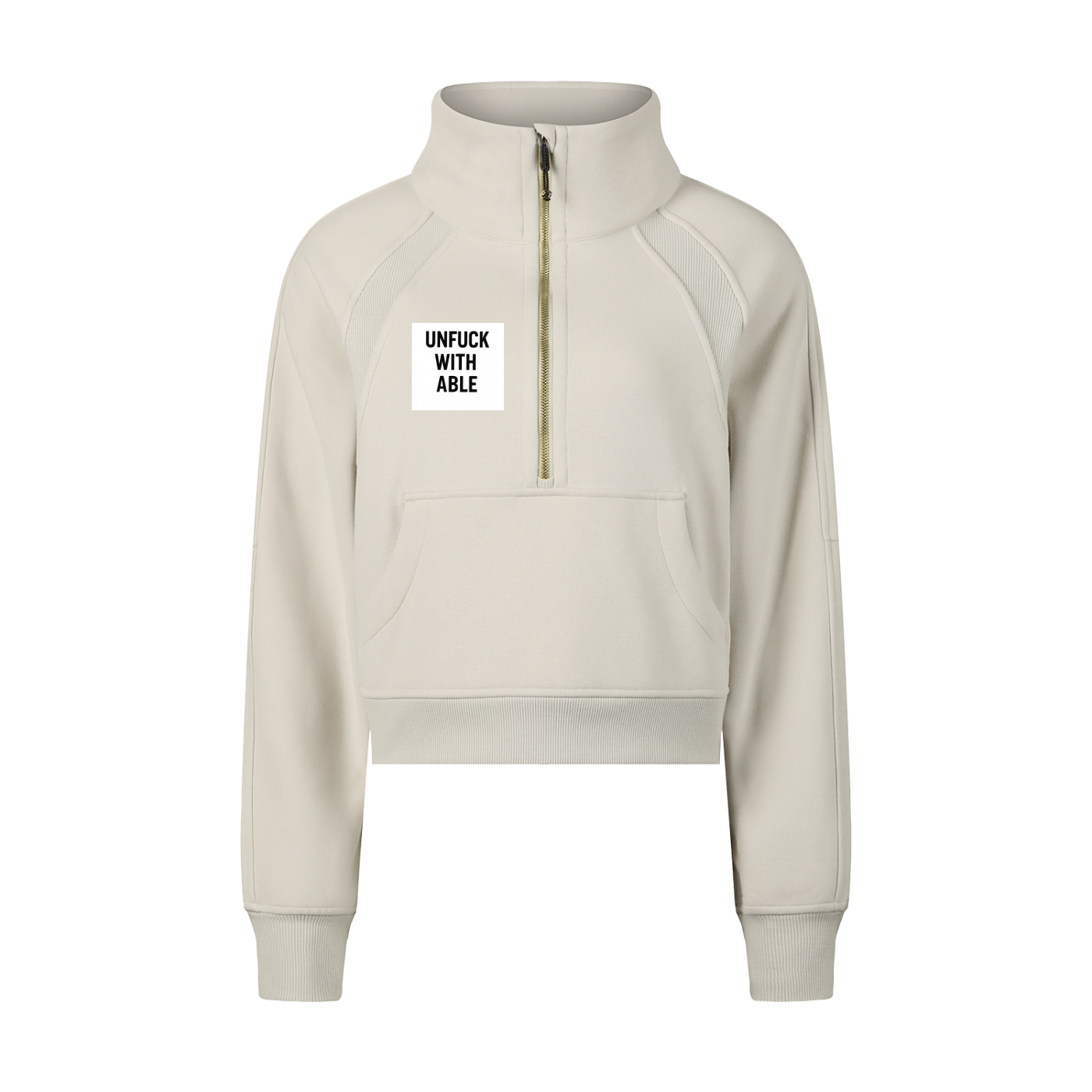 Womens Cropped Half-Zip Sweatshirt