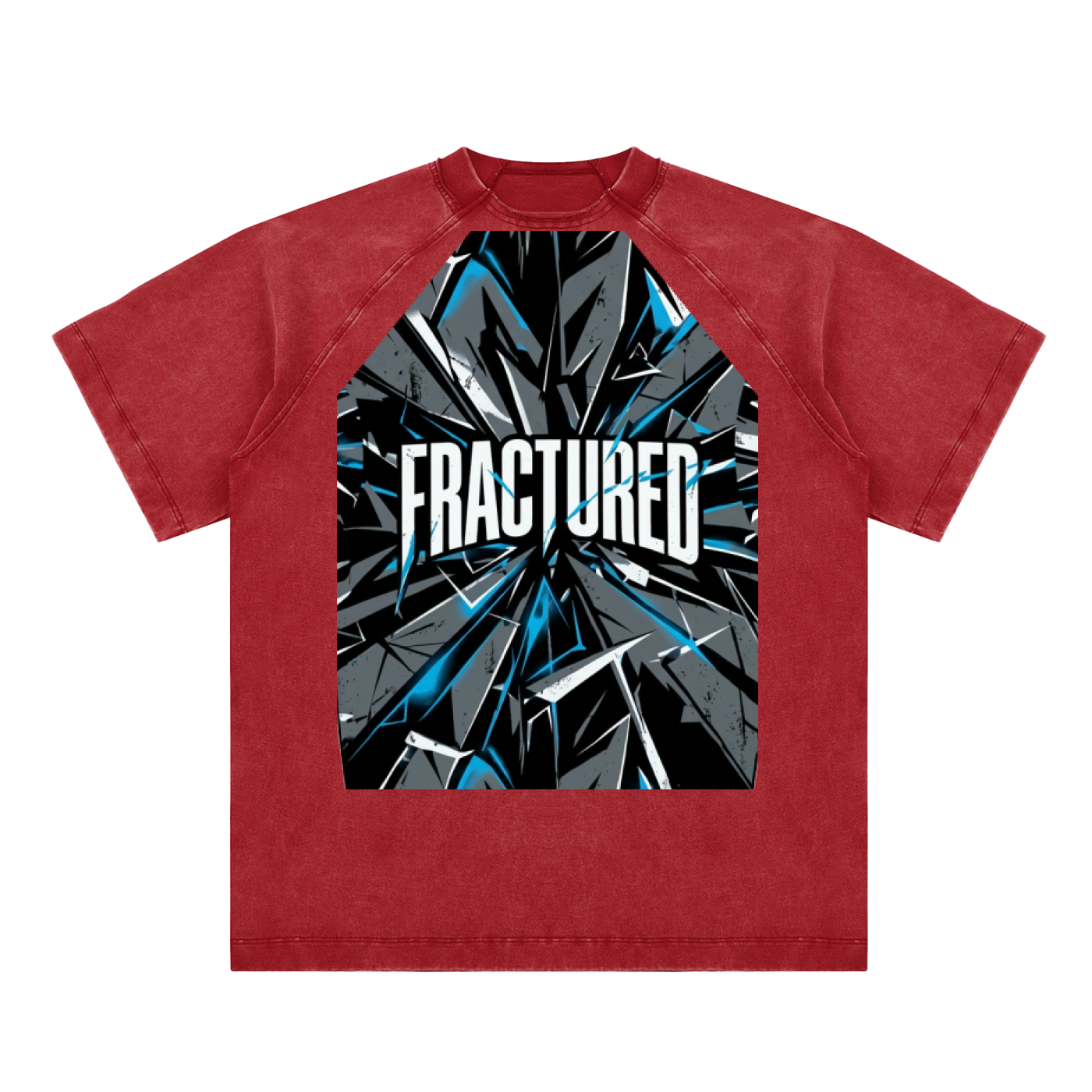 MENS 'FRACTURED' Vintage Washed Raglan Cotton TEE