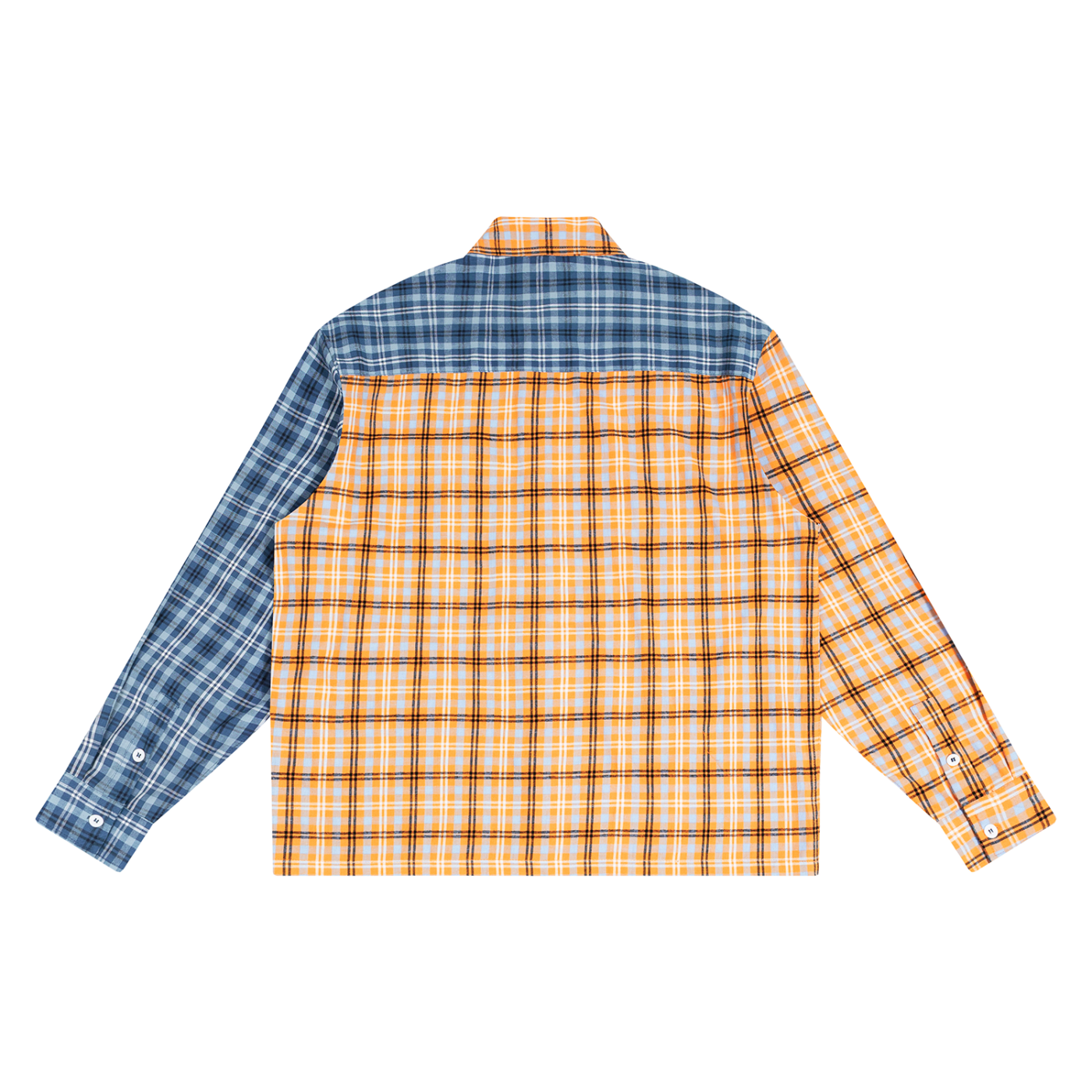 MENS 'UNBOTHERED'  Oversized Plaid Color Block Shirt