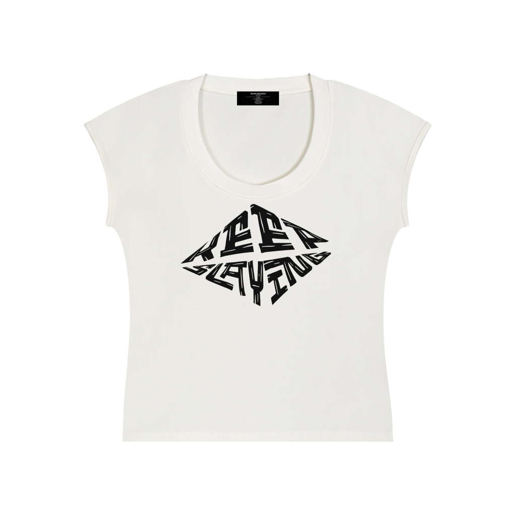 Womens 'KEEP{ SLAYING" Essential Bodycon Tee