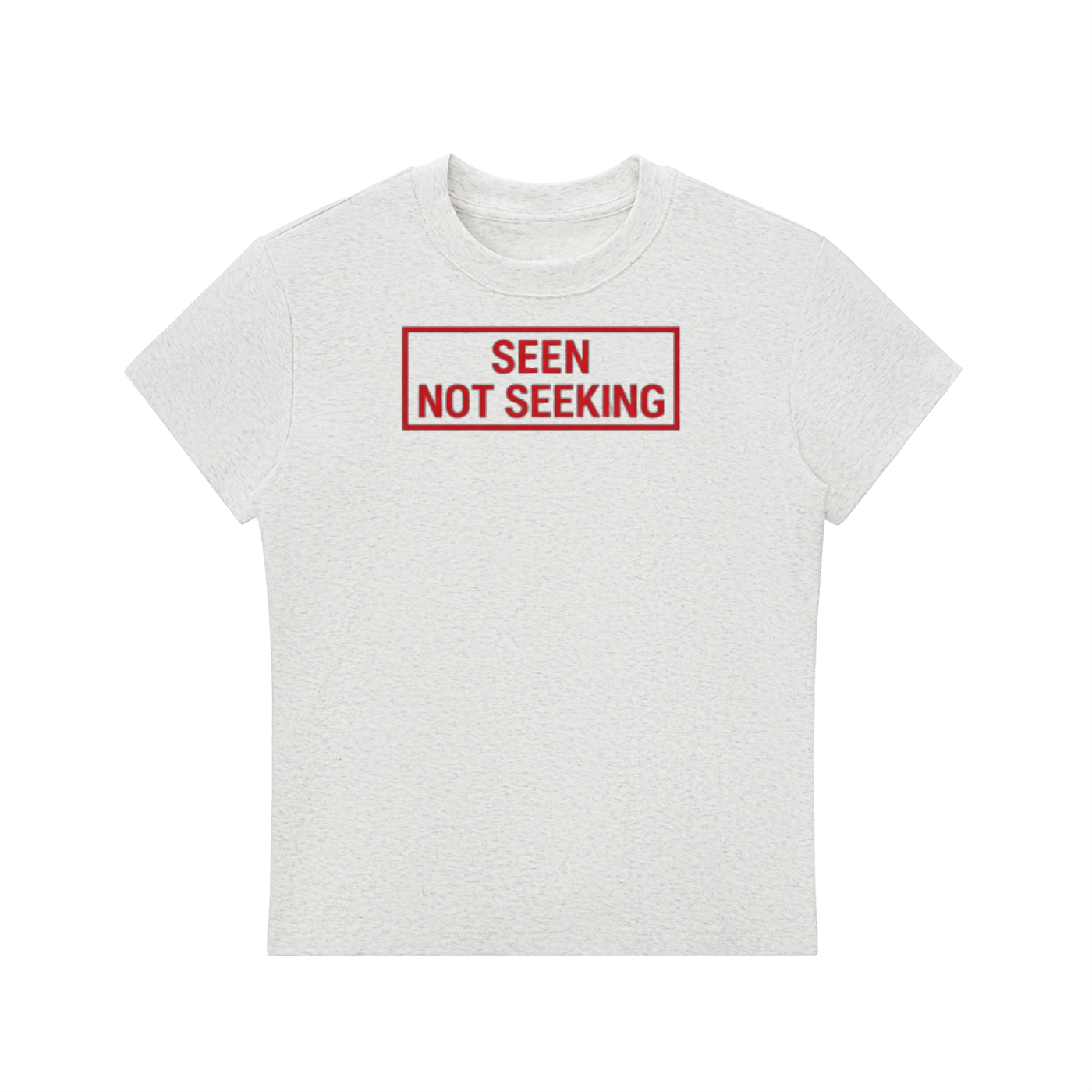 Womens 'SEEN NOT SEEKING' Essential Bodycon Crewneck Tee