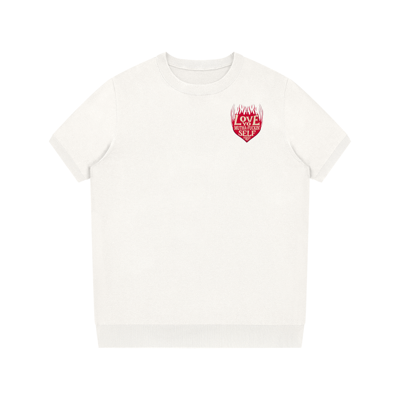 Mens 'LOVE YA FCKN SELF' Crewneck Knit Tee