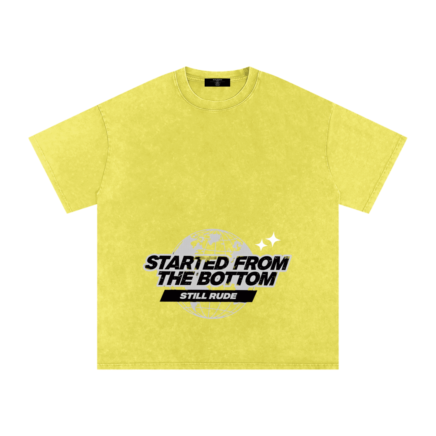 MENS ' FROM THE BOTTOM ' Snow Washed Oversized Cotton TEE