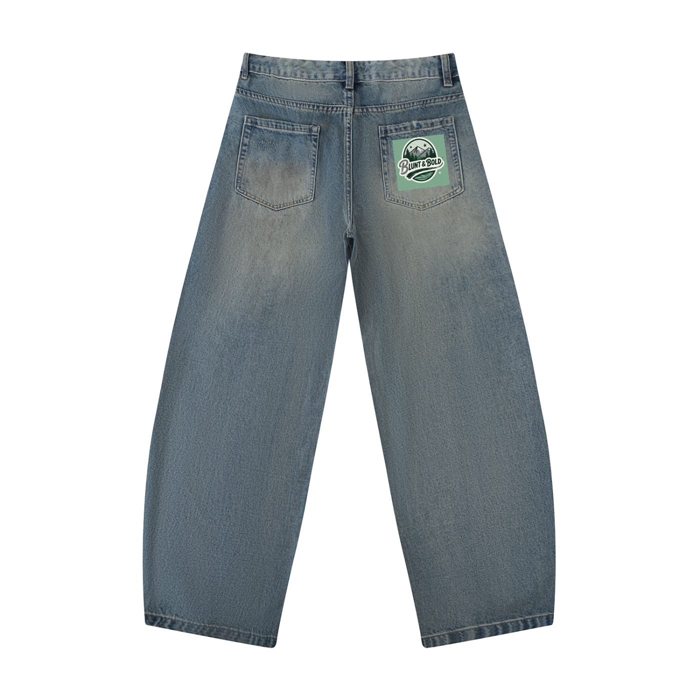 Men's Distressed Barrel Leg Jeans