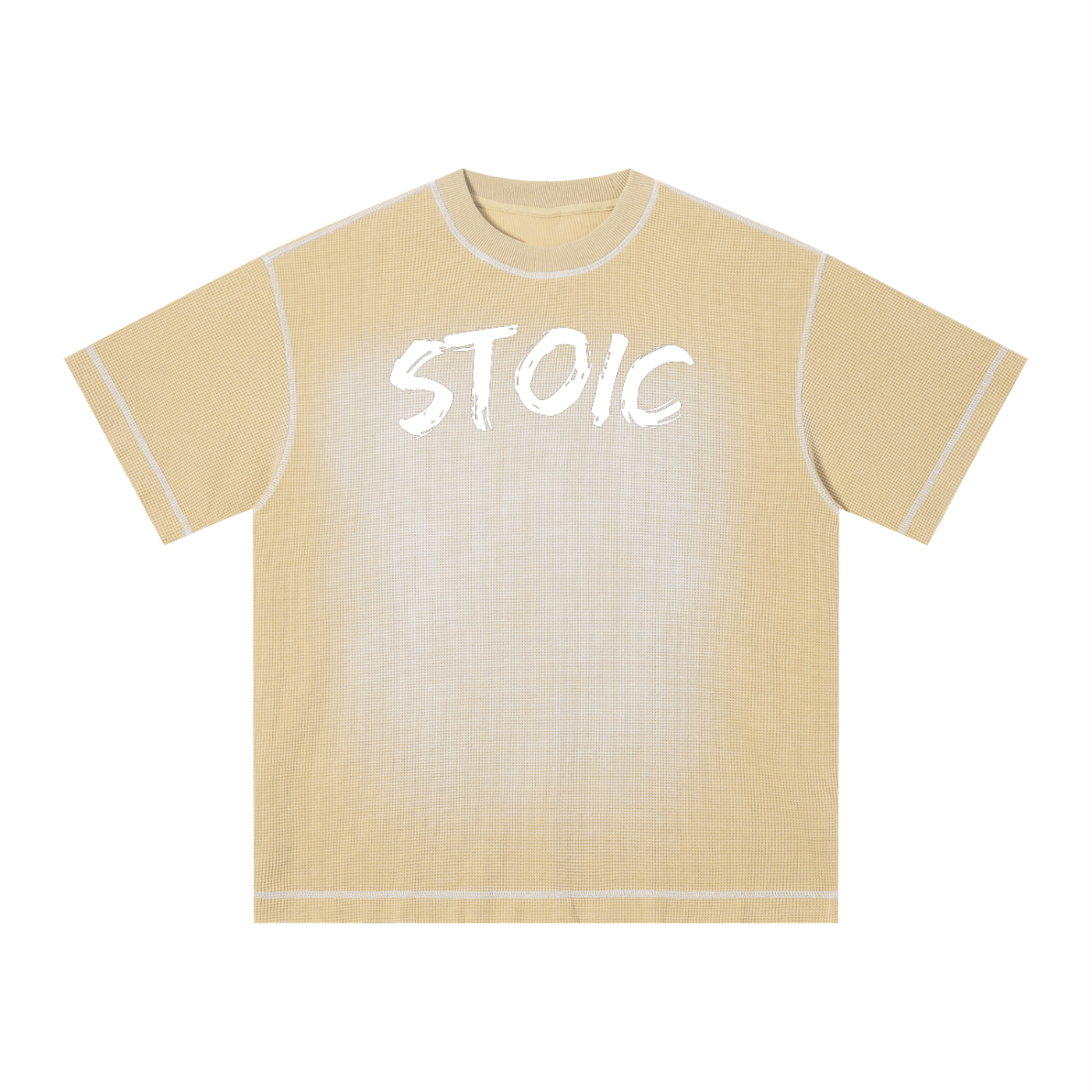 Mens 'STOIC'  Sunfade Waffle Boxy Tee