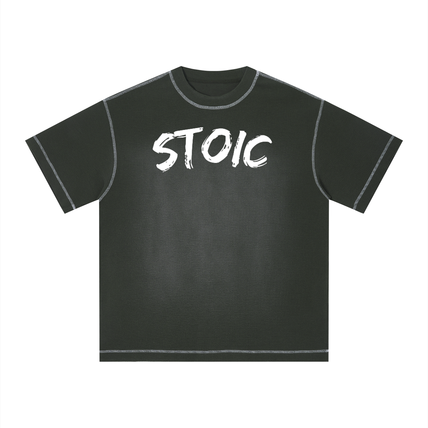 Mens 'STOIC'  Sunfade Waffle Boxy Tee