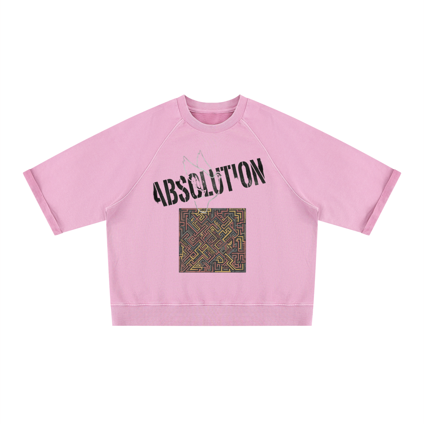 MENS 'ABSOLUTIONS''  Vintage Wash Boxy Short Sleeve SWEAT TOP