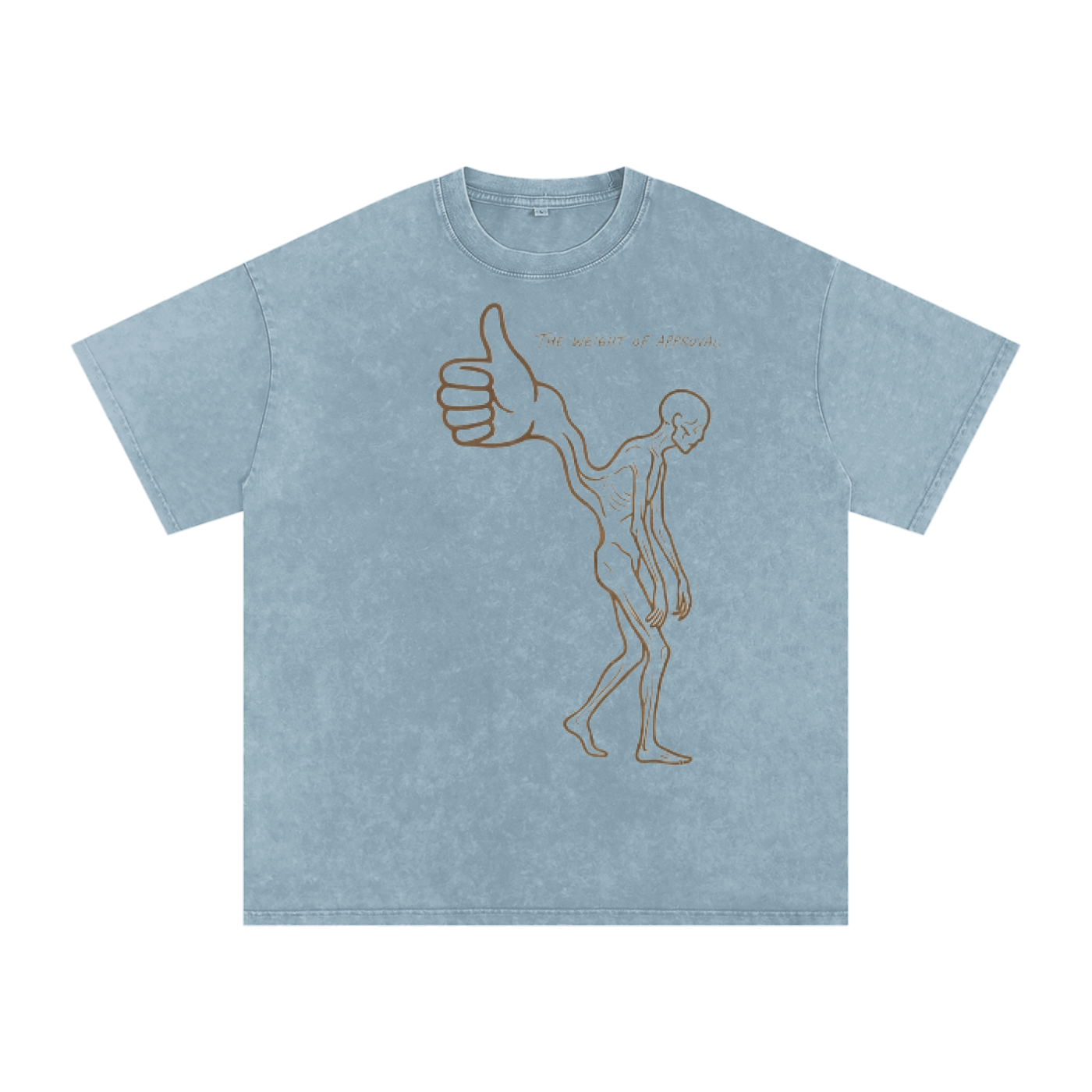 Mens 'WEIGHT OF APPROVAL' Snow Washed Oversized Cotton T-Shirt