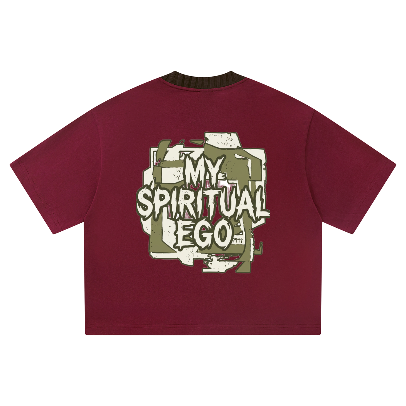 Mens ' MY SPIRITUAL EGO' DUEL HUE Heavyweight Boxy Tee