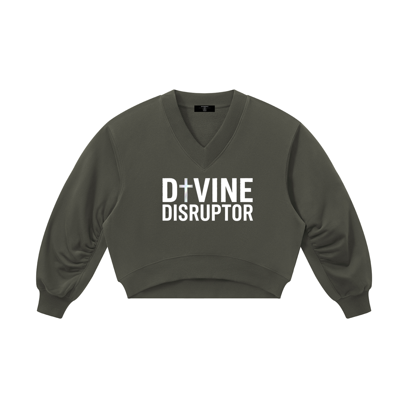 Women’s 'DIVINE DISRUPTOR' Crop V-Neck Sweat Top