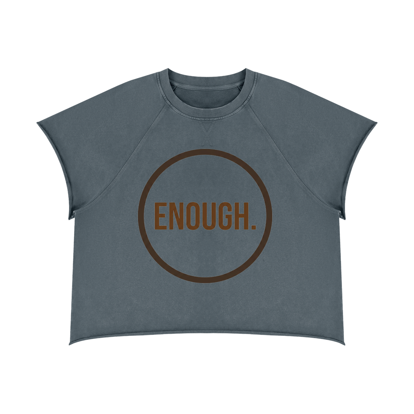 MENS 'ENOUGH' Vintage Wash Raw Edge Boxy TEE
