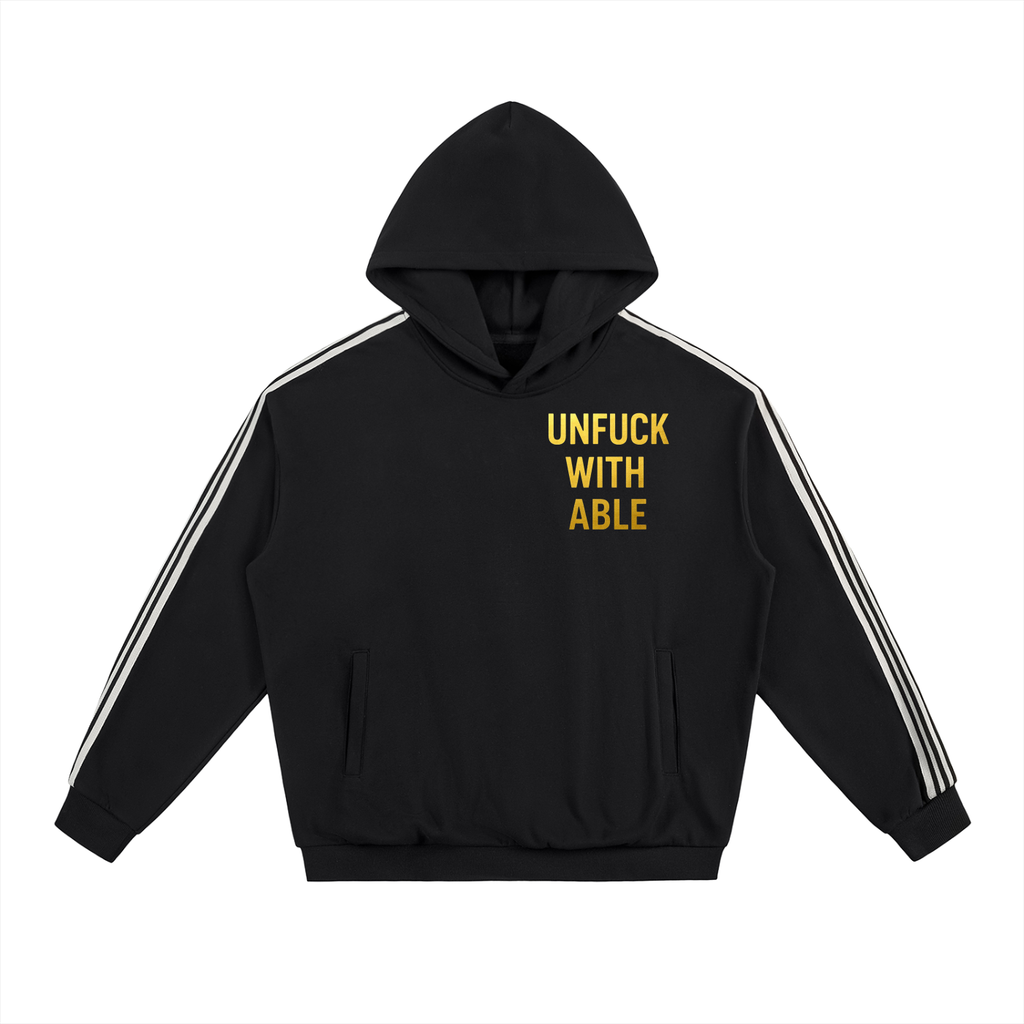 MENS 'UNFUCKWITHABLE' Side Stripe Drop-Shoulder Hoodie