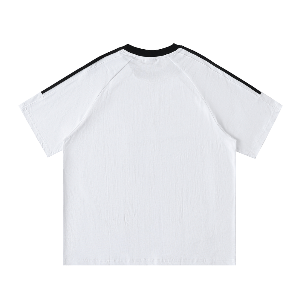 Mens 'BLOOM' Contrast Tape Crewneck Cotton Tee