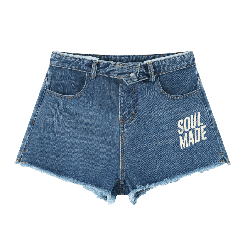 Womens 'SOUL MADE' Vintage Wash High Rise Denim Shorts