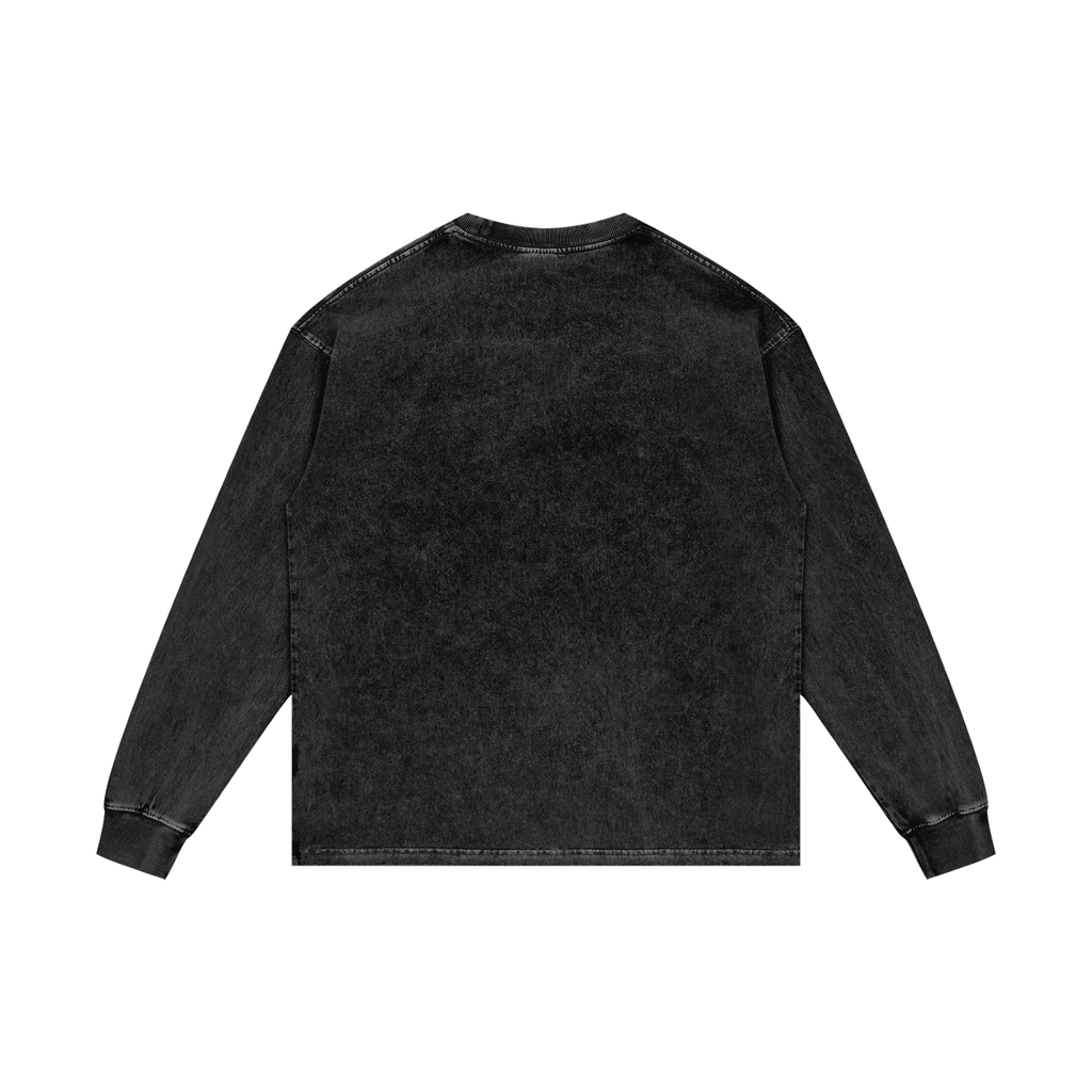 MENS 'GROWTH' Acid Wash Oversize Long Sleeve TEE