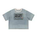 Mens 'EXPECTATIONS' Vintage Wash Boxy Raw Hem Denim Tee