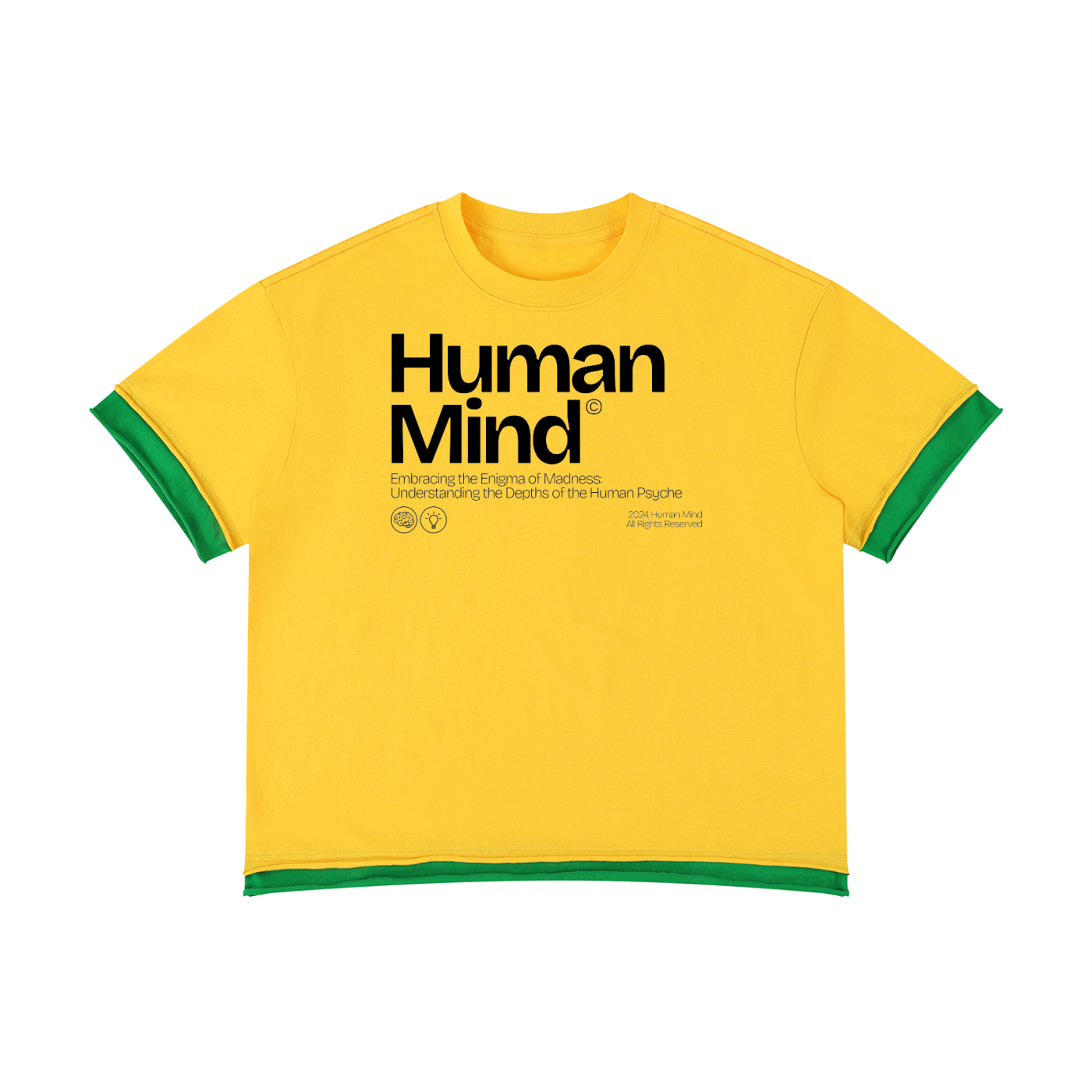 Mens Human Mind Boxy Color Block Tee