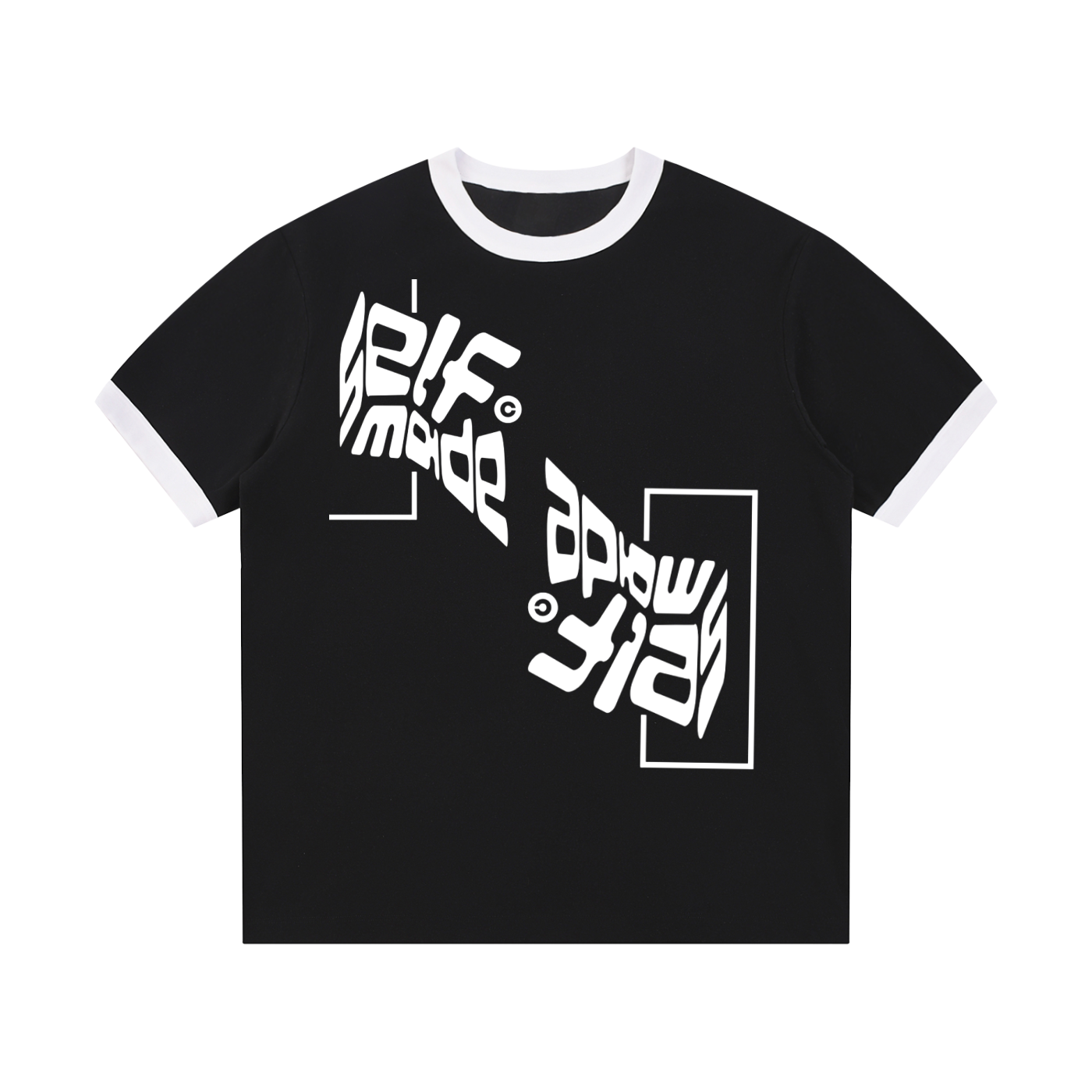 Mens 'SELF MADE; Contrast Edge Ribbed Crewneck Tee