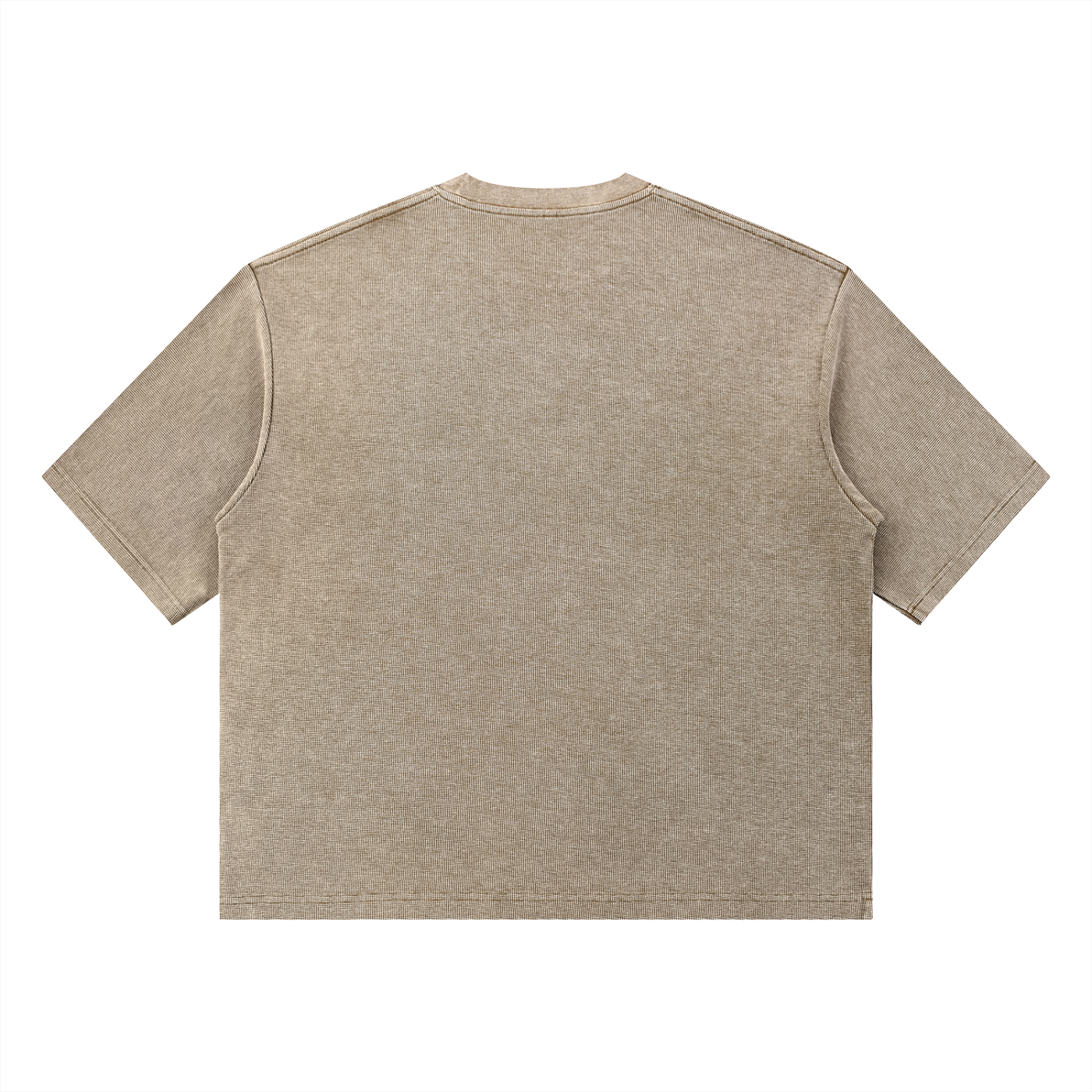 Mens 'HERE WE GLOW' Mineral Wash Waffle Boxy Tee