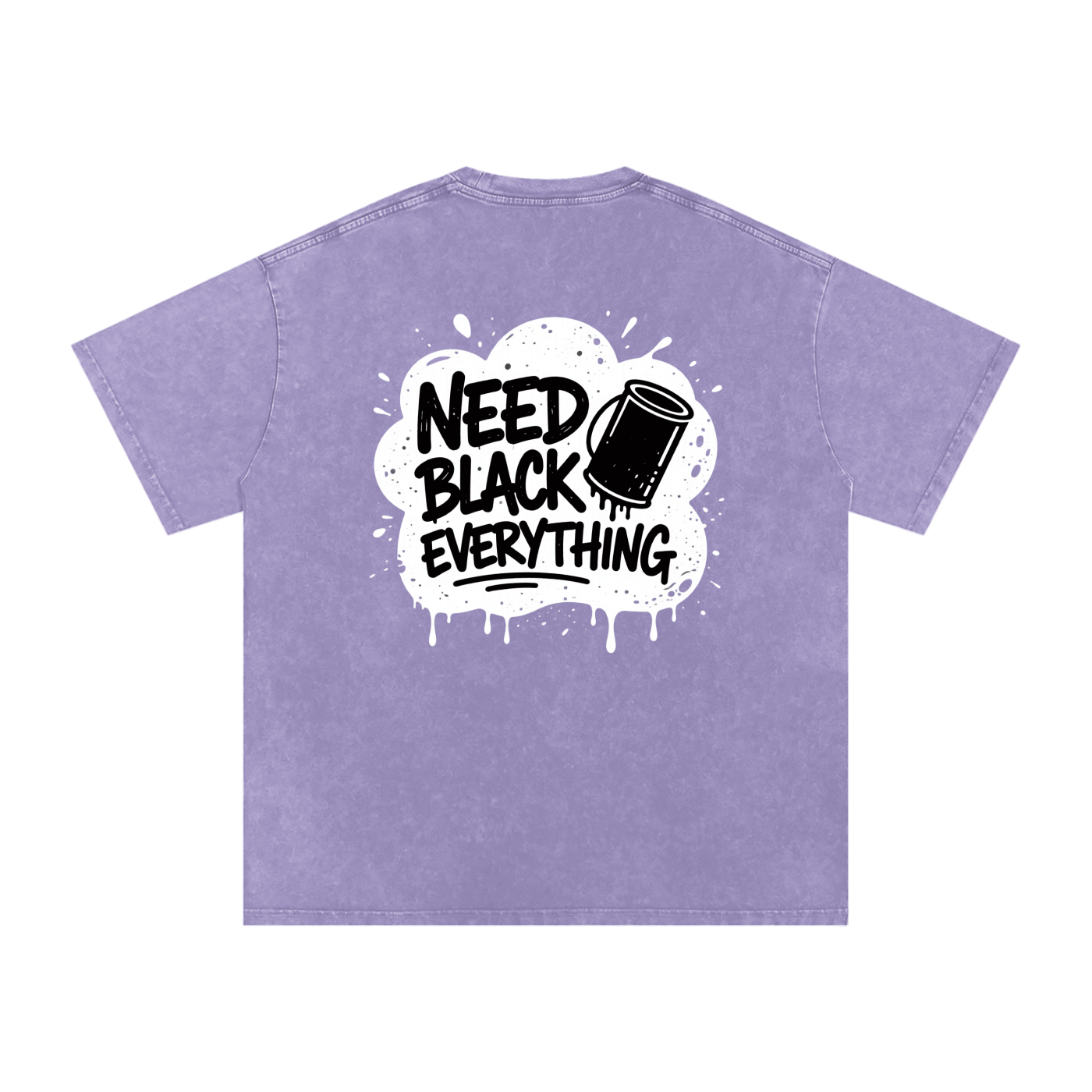 MENS 'NEED  BLACK EVERYTHING 'Snow Washed Oversized Cotton TEE