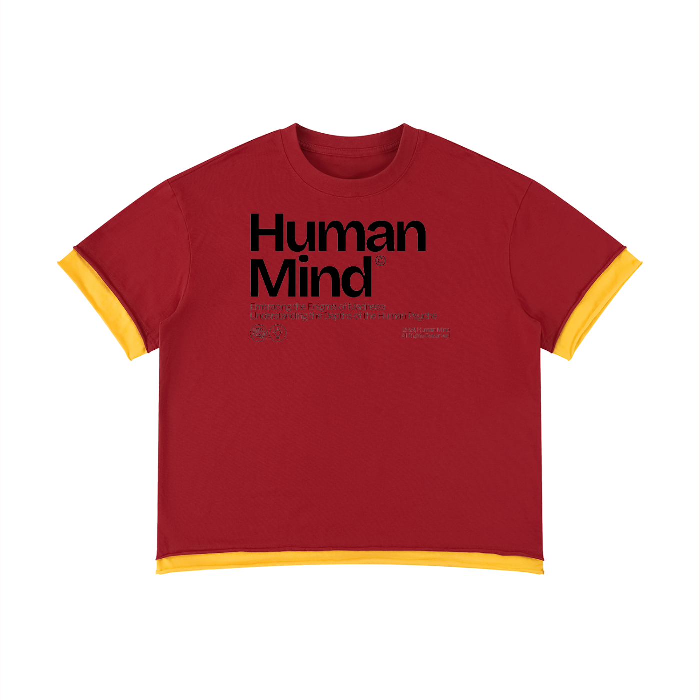 Mens Human Mind Boxy Color Block Tee