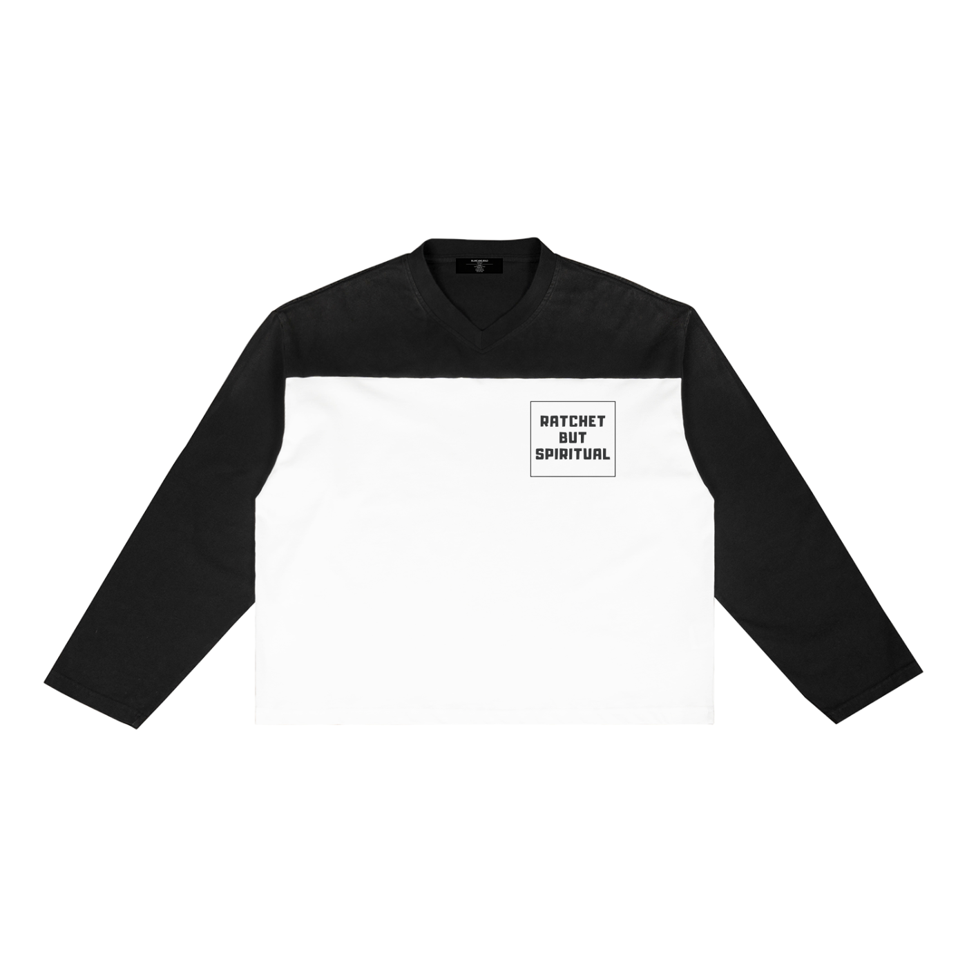 Mens 'RATCHET BUT SPIRITUAL' Sun Fade Color-Block Tee