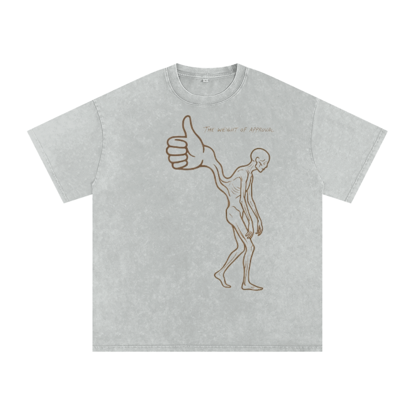 Mens 'WEIGHT OF APPROVAL' Snow Washed Oversized Cotton T-Shirt