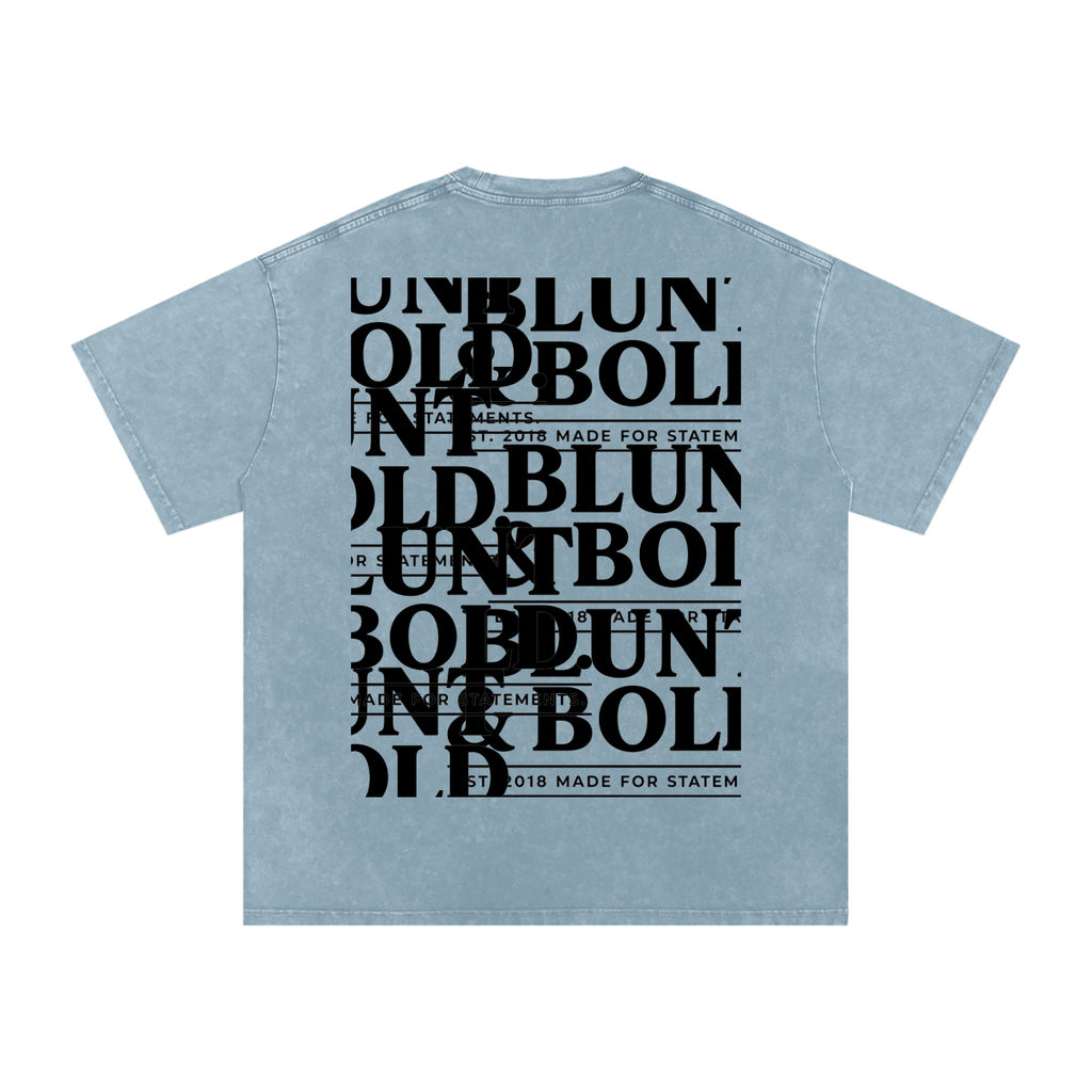 MENS ' TO MUCH TO PLATE' Snow Washed Oversized Cotton TEE