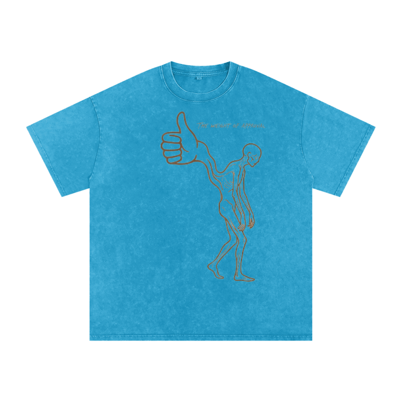 Mens 'WEIGHT OF APPROVAL' Snow Washed Oversized Cotton T-Shirt