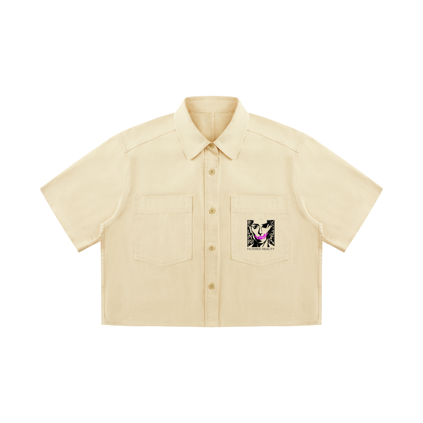 WOMENS ' FILTERED REALITY ' Crop Short Sleeve Shirt