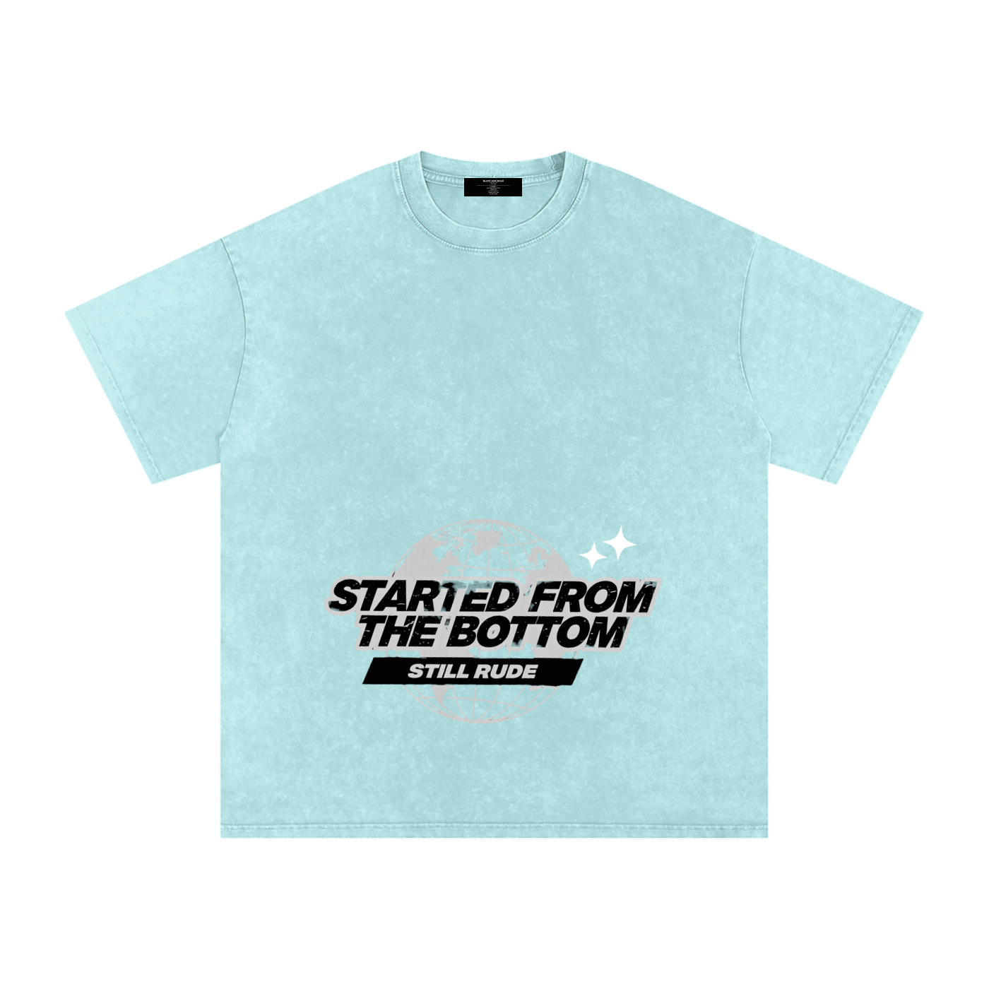 MENS ' FROM THE BOTTOM ' Snow Washed Oversized Cotton TEE