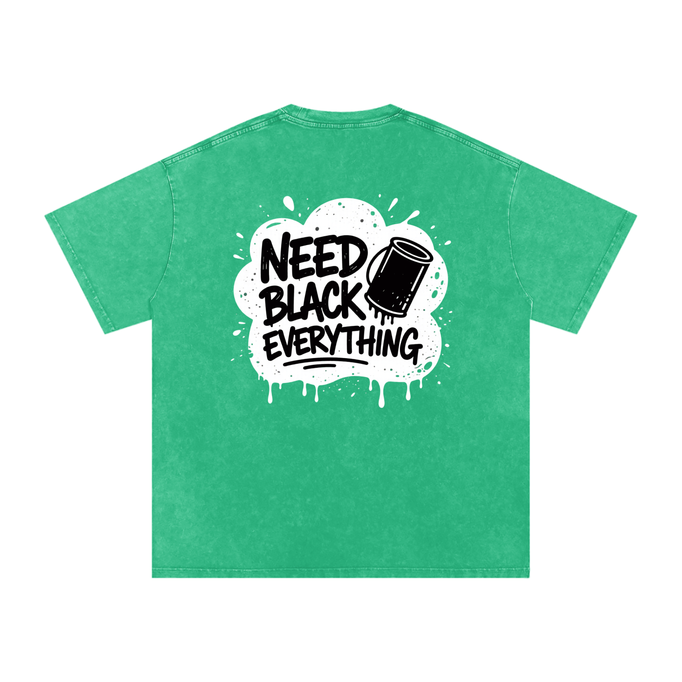 MENS 'NEED  BLACK EVERYTHING 'Snow Washed Oversized Cotton TEE