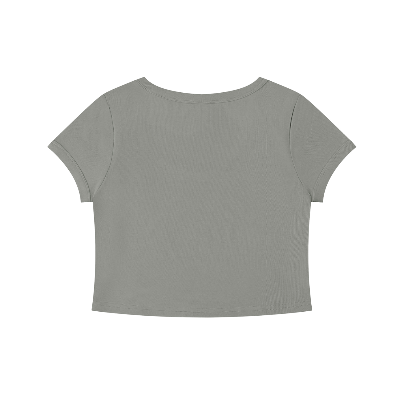 Womens 'ENIGMA' Solid Color Slim Crop Tee
