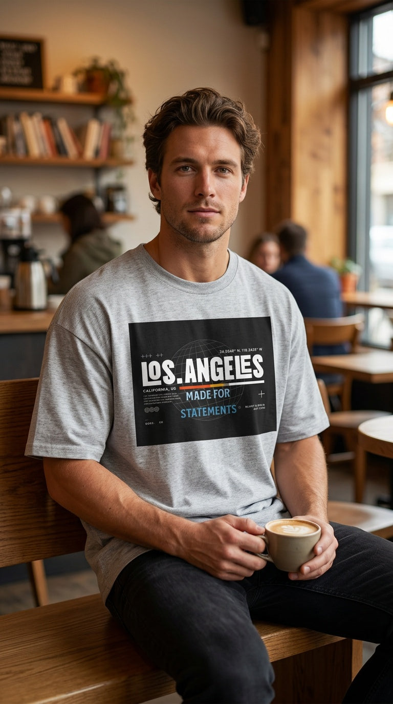 Mens Los Angeles Graphic Oversized  Tee