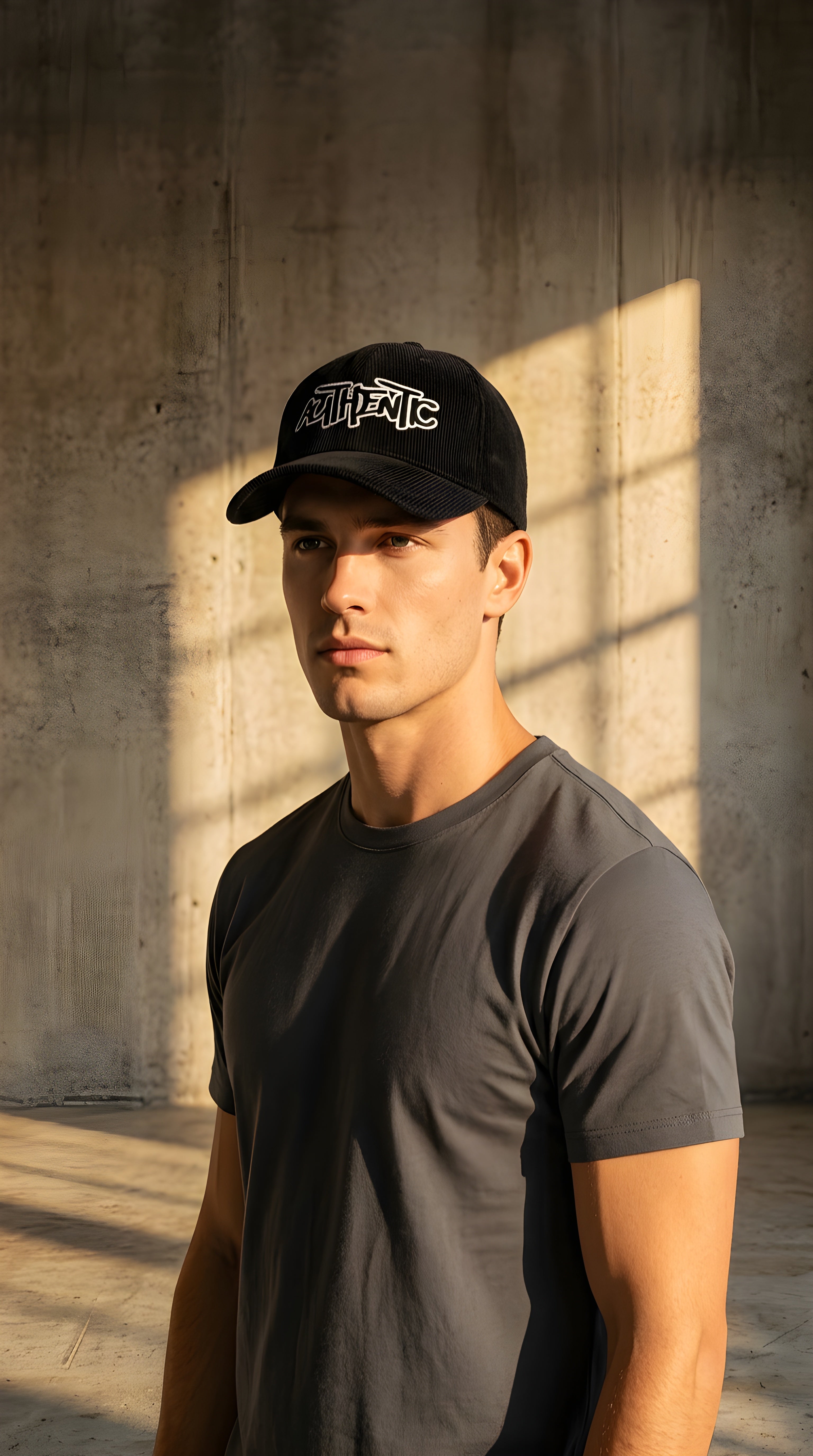B & B 'AUTHENTIC'  Corduroy Embroidered  Baseball Cap