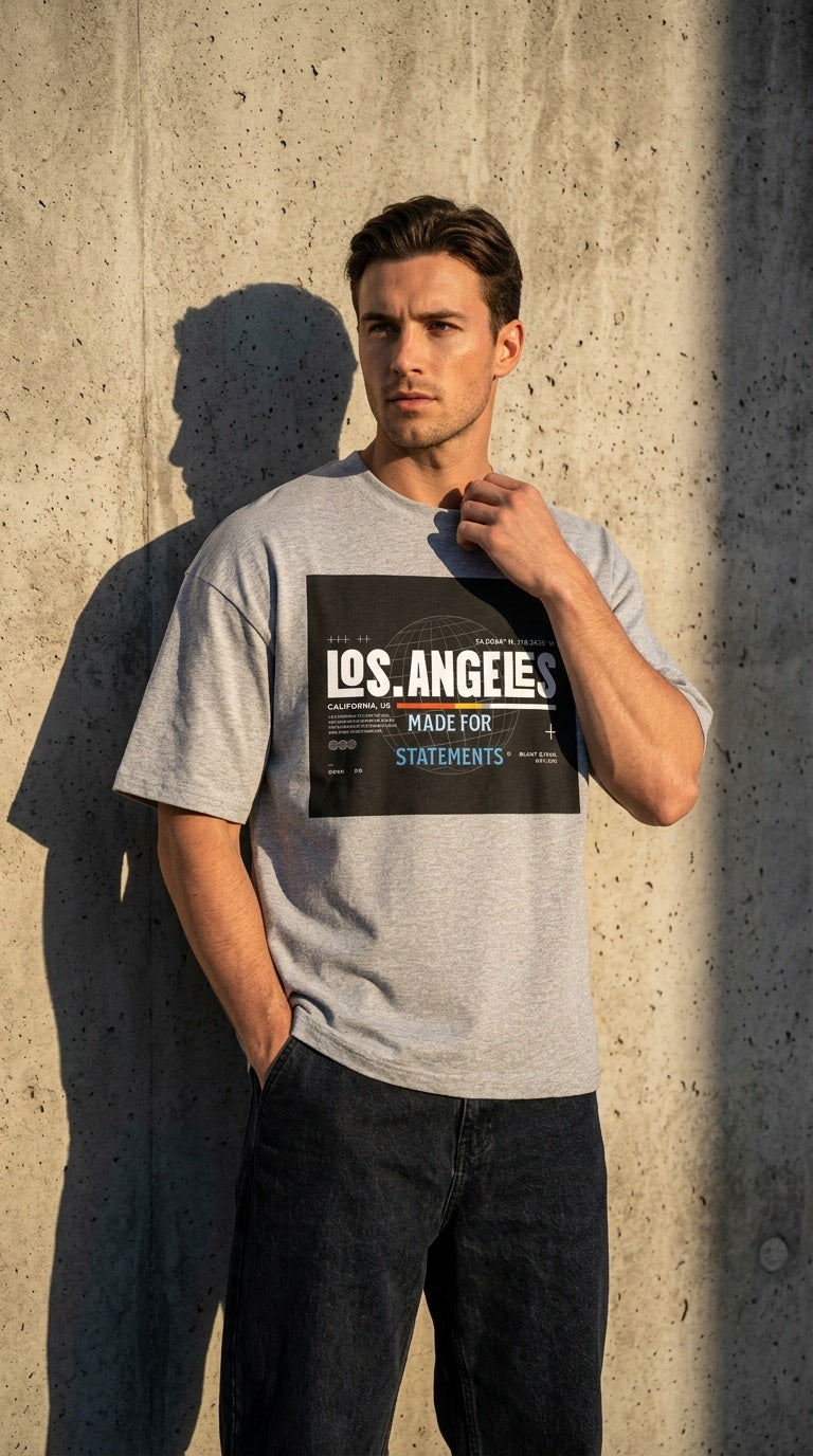 Mens Los Angeles Graphic Oversized  Tee