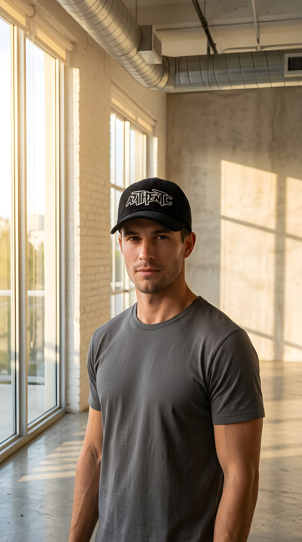 B & B 'AUTHENTIC'  Corduroy Embroidered  Baseball Cap