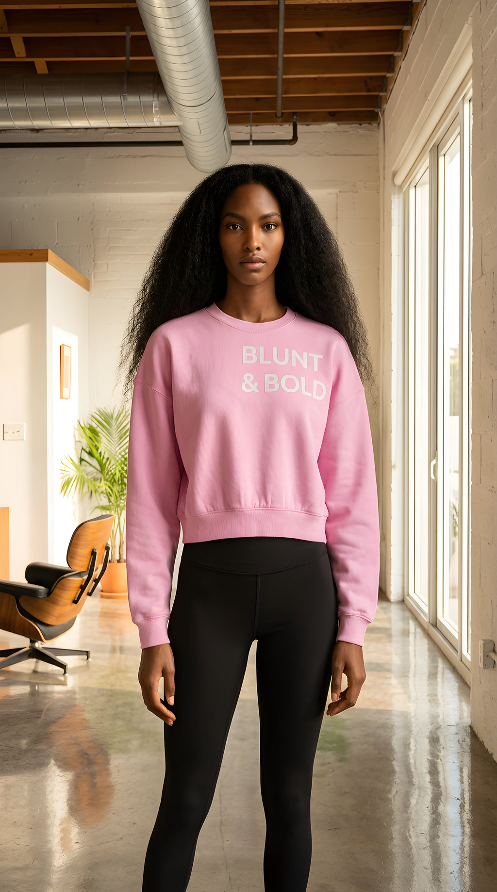 Womens BOLD CLASSIC Vintage Washed Cropped Sweatshirt