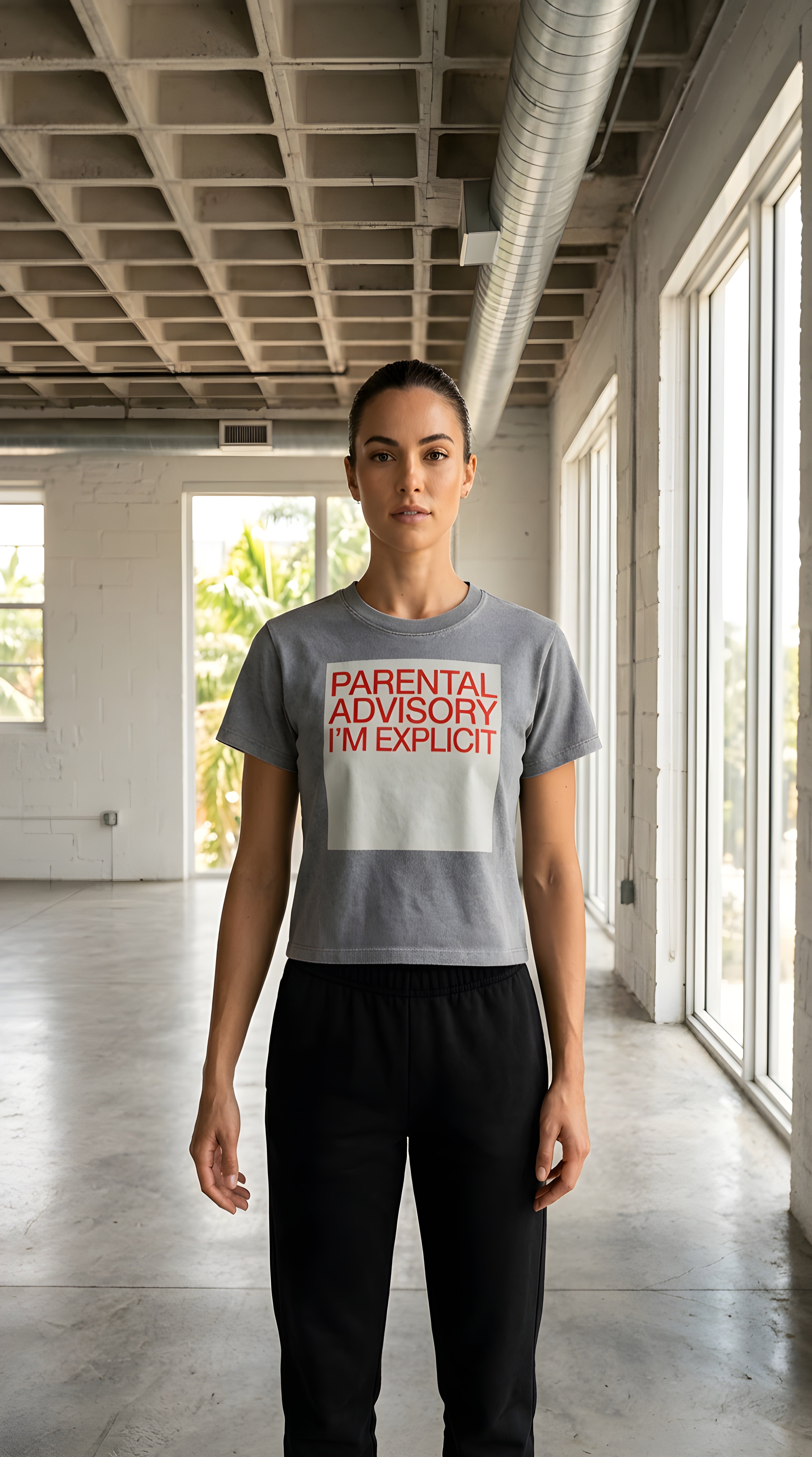 Womens Vintage Wash Drop Shoulder Tee
