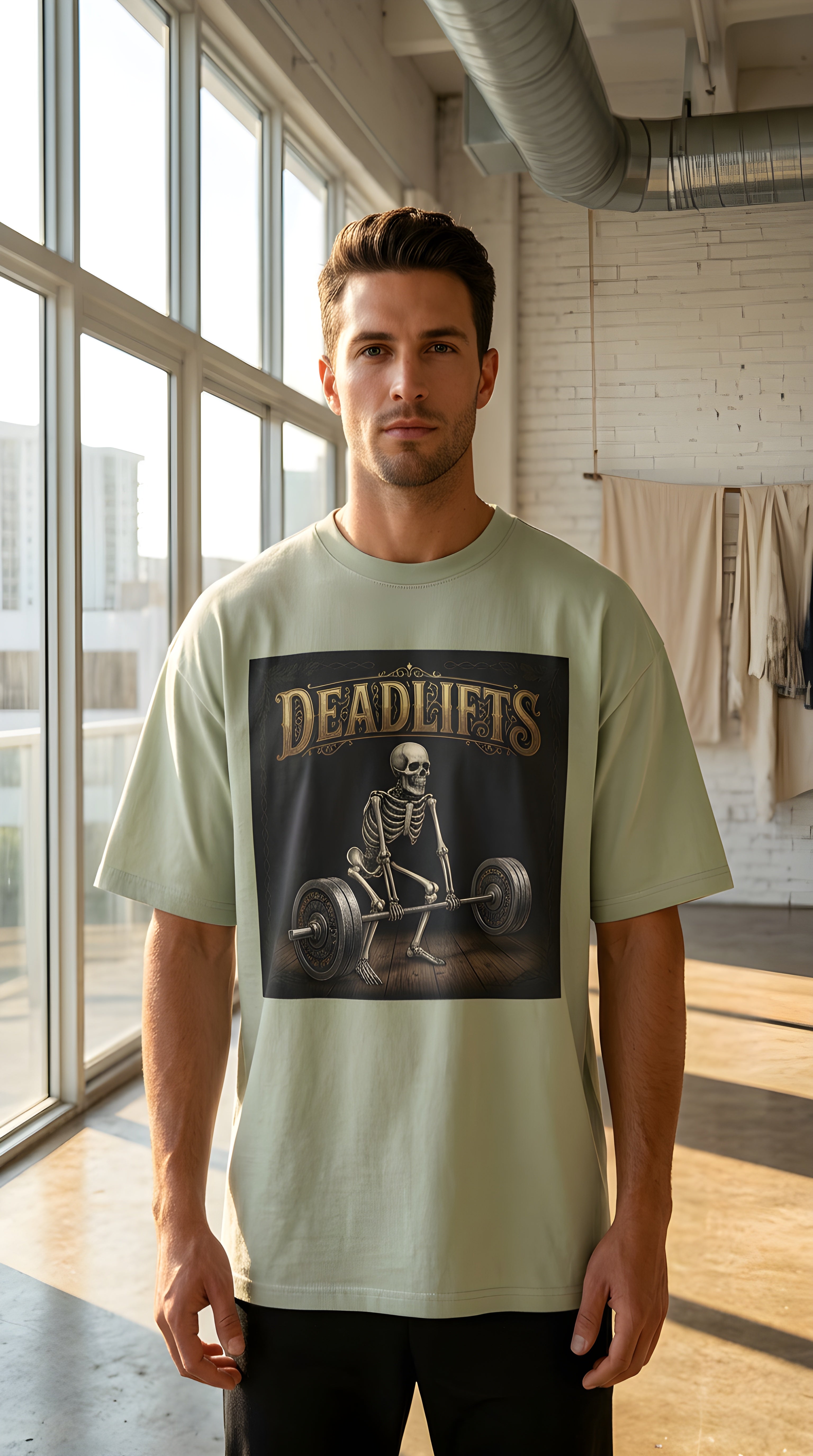 Deadlifts Skeleton Tee — Vintage Weightlifting Shirt