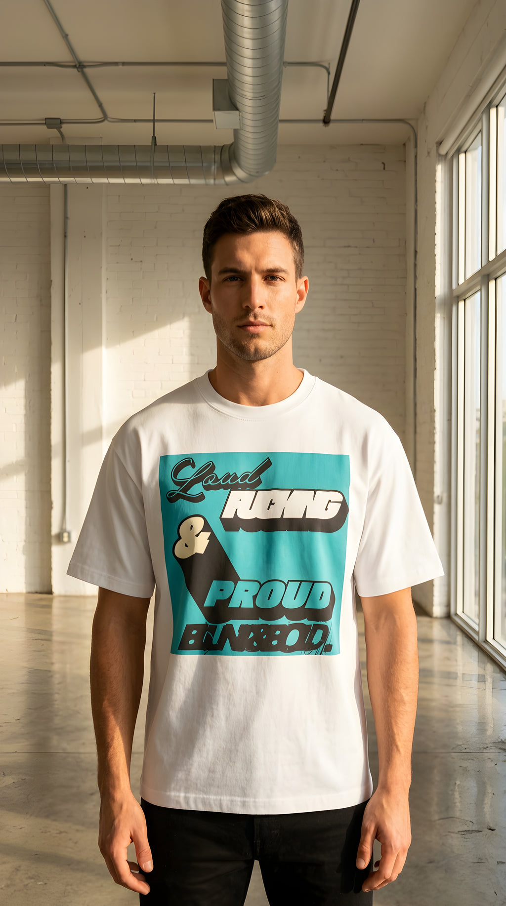 Mens Loud, Young & Proud Boxy Oversized  Tee