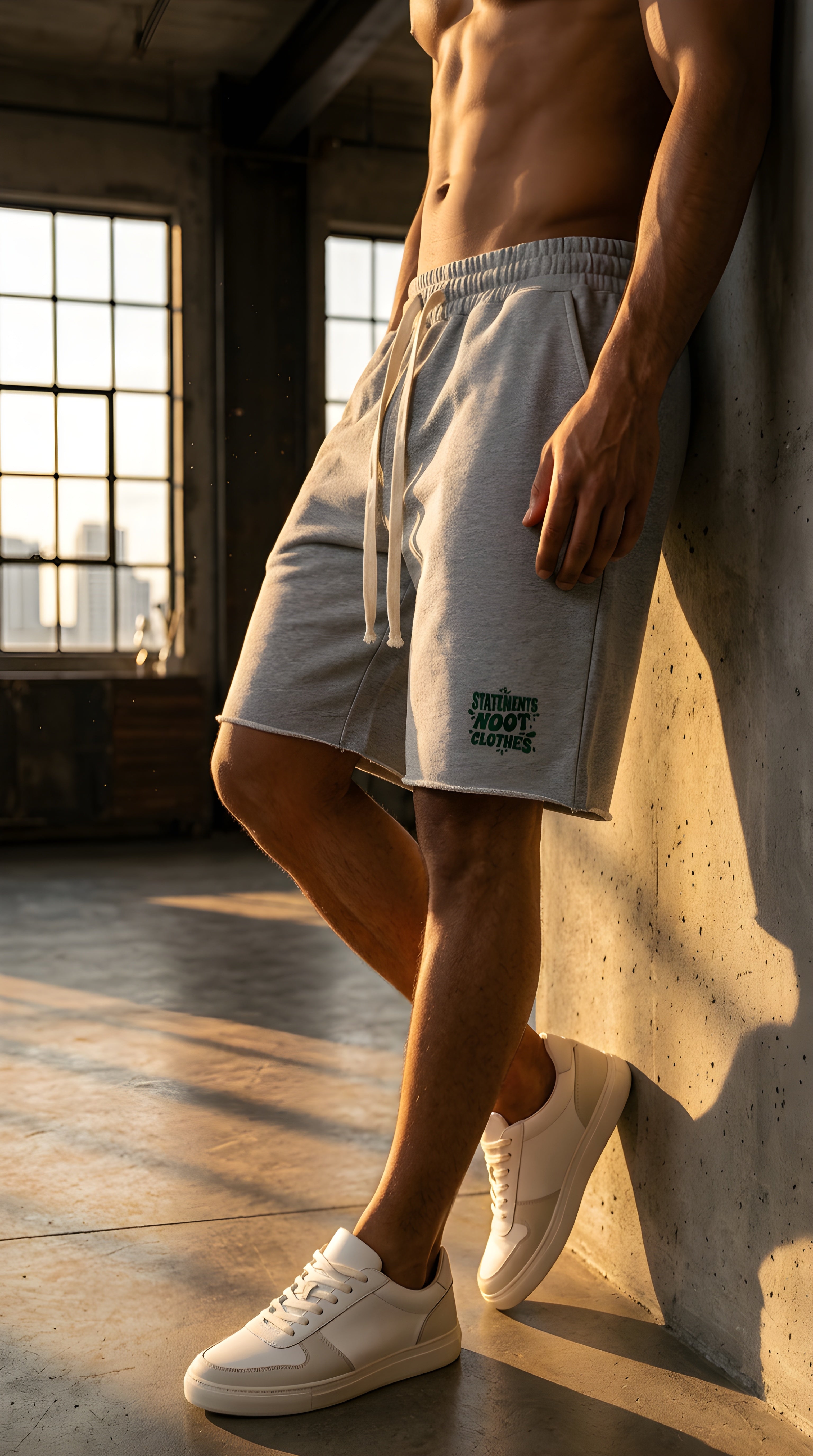 Men’s 'STATEMENT NOT CLOTHES' Loose Fit Drawstring Shorts