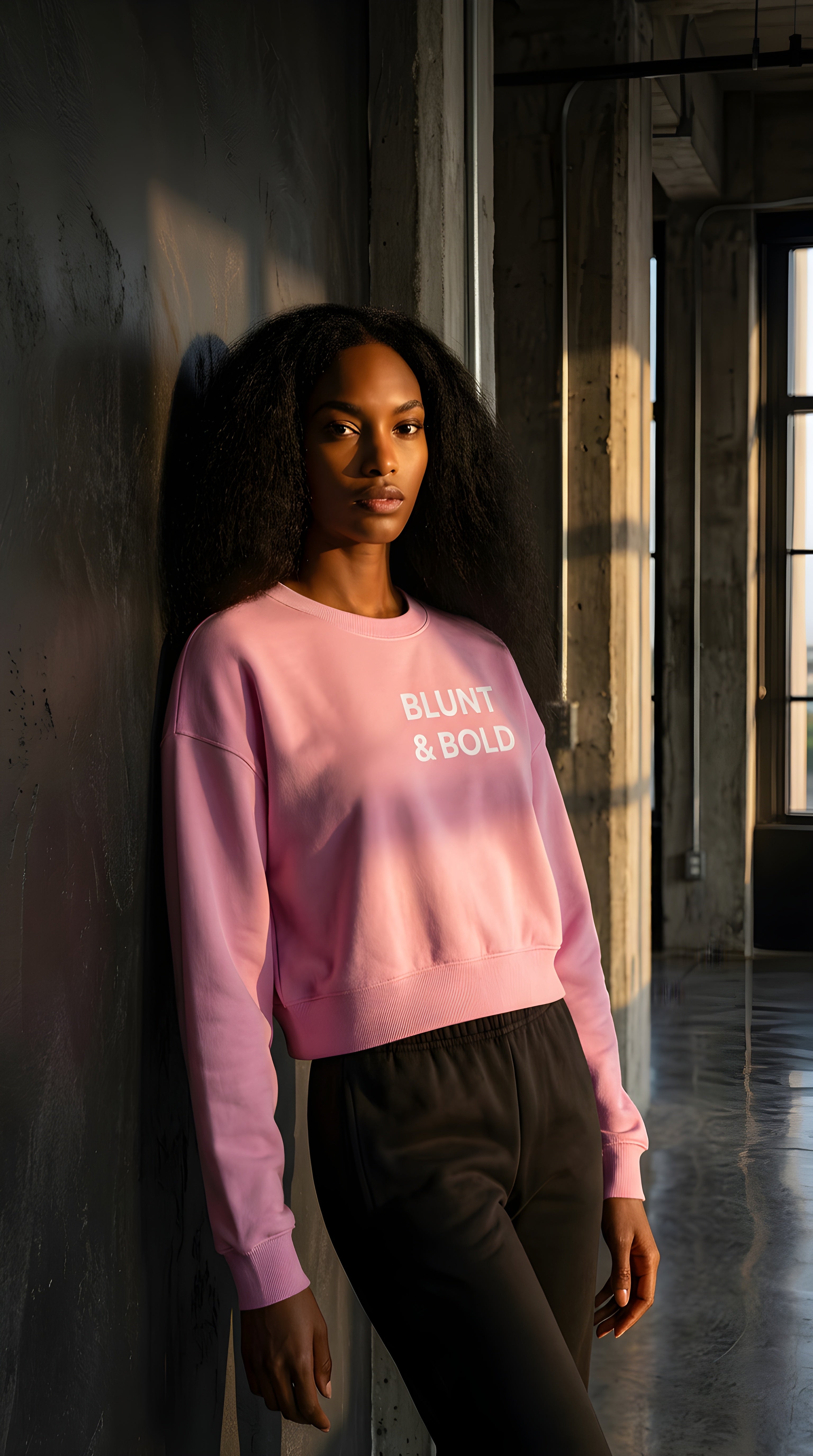 Womens BOLD CLASSIC Vintage Washed Cropped Sweatshirt