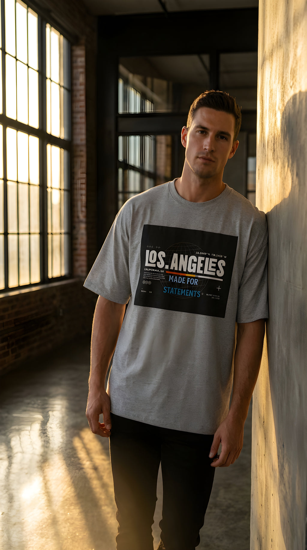Mens Los Angeles Graphic Oversized  Tee